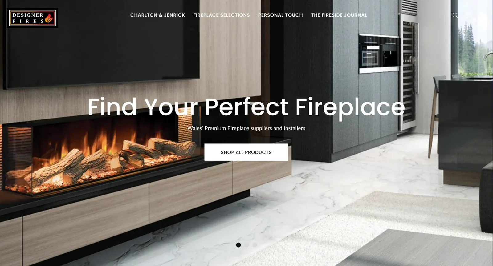Designer Fires website homepage