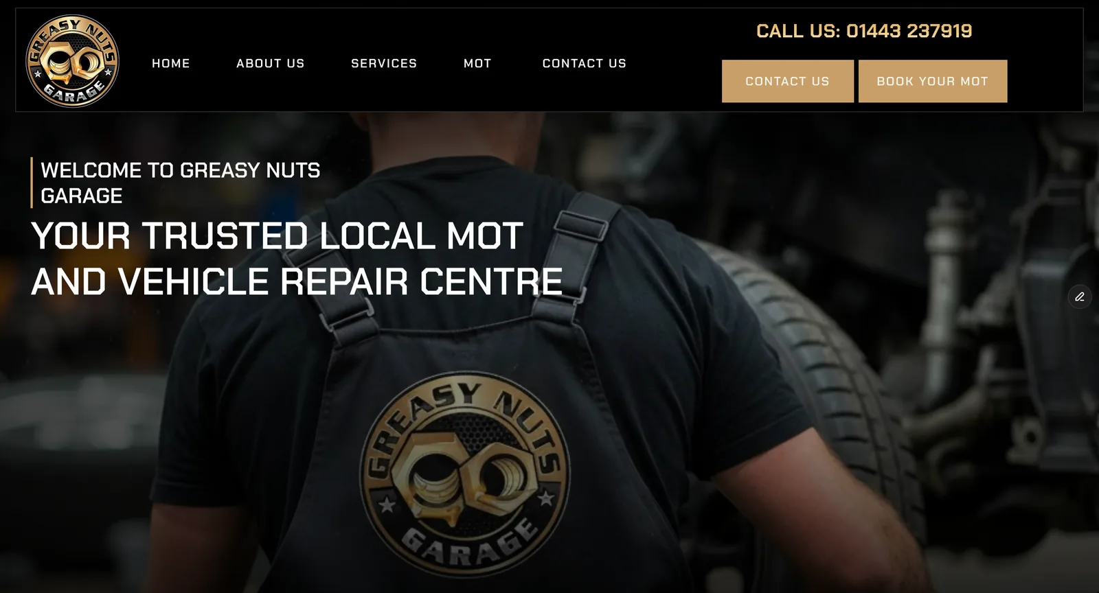 Greasy Nuts Garage website homepage